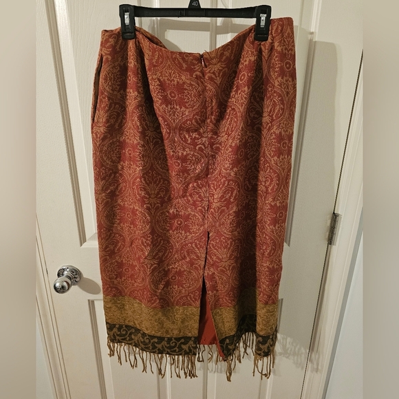 Parisian Signature Womens Skirt Red Pattern Plus Size 18W - Picture 5 of 7